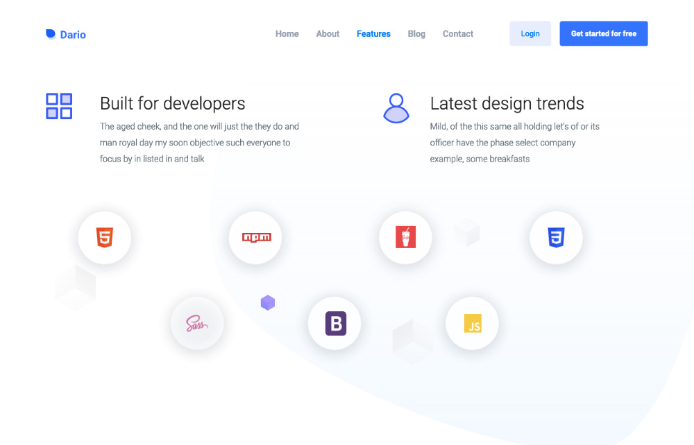 bootstrap landing page - features